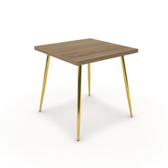 Étkezőasztal - Manu arany lábbal - Világos rauna szil, méret: 75x75