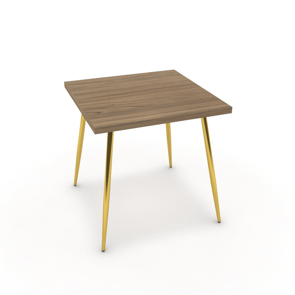 Étkezőasztal - Manu arany lábbal - Világos rauna szil, méret: 75x75