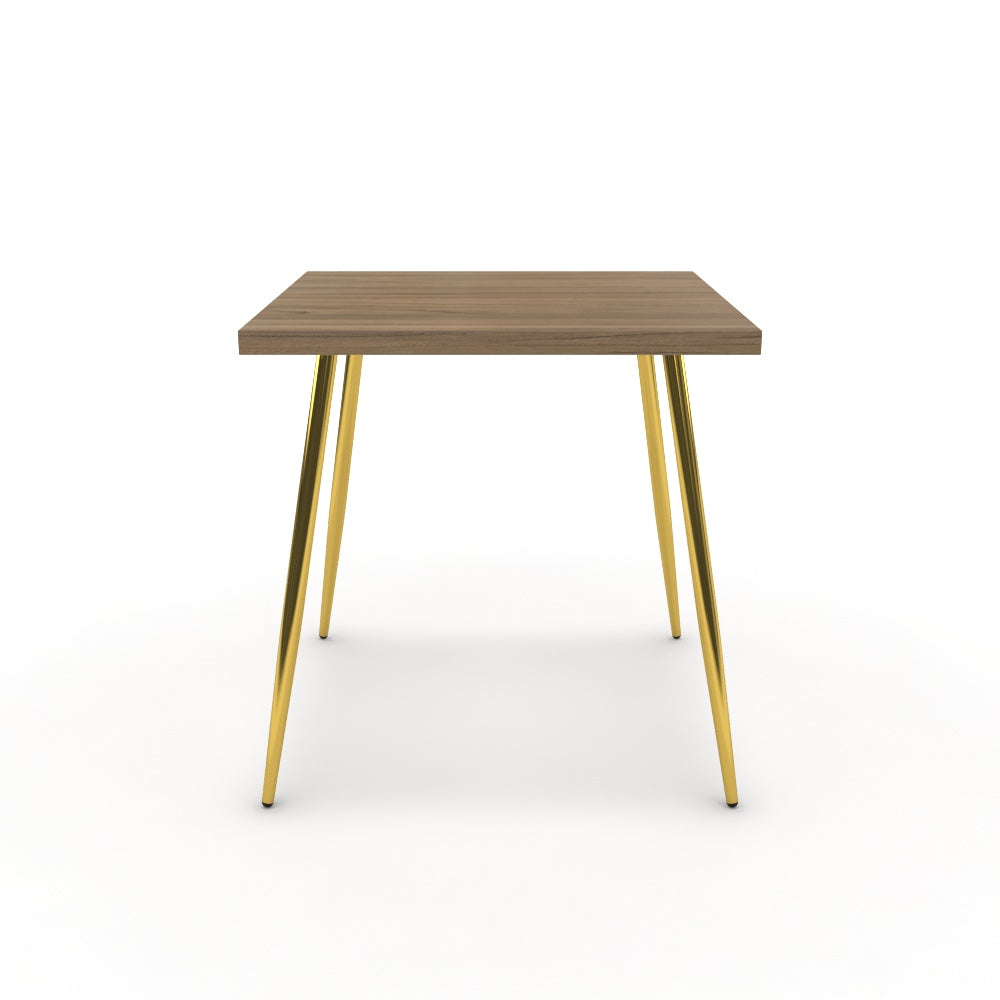 Étkezőasztal - Manu arany lábbal - Világos rauna szil, méret: 75x75