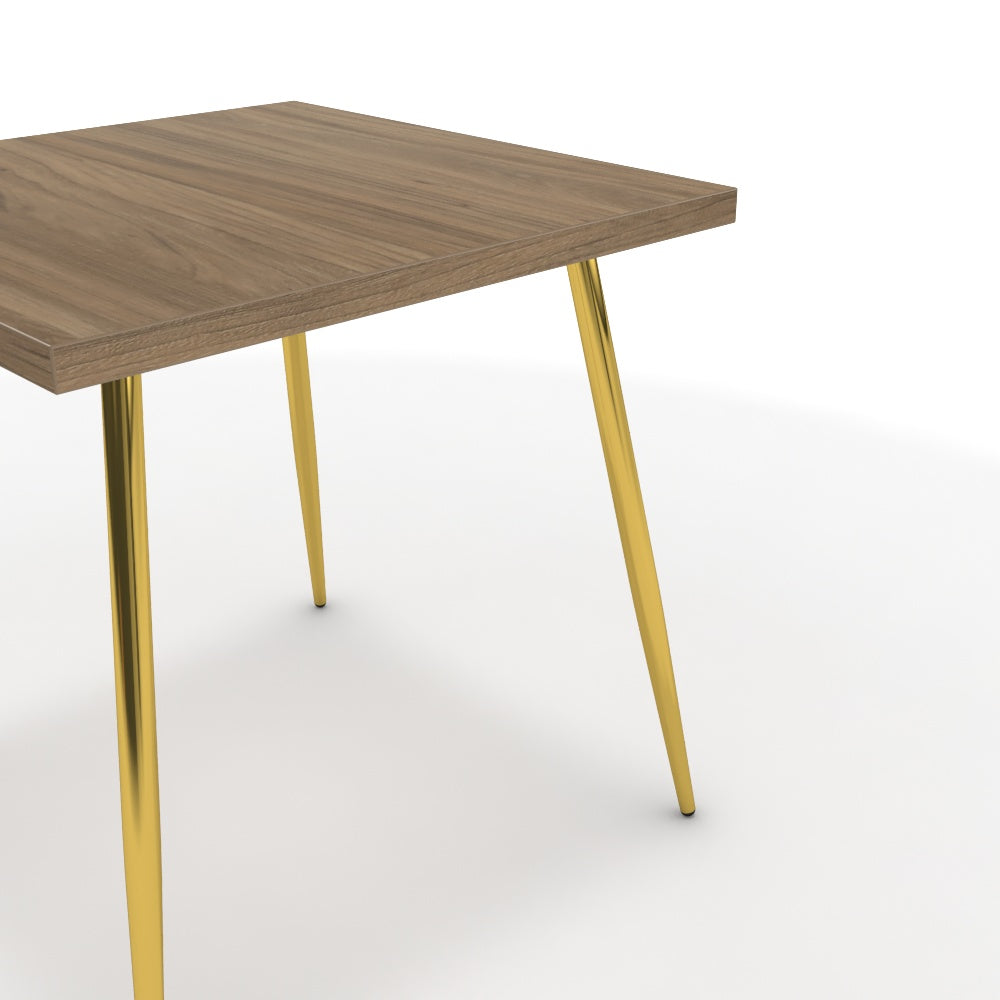 Étkezőasztal - Manu arany lábbal - Világos rauna szil, méret: 75x75