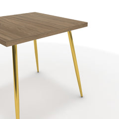 Étkezőasztal - Manu arany lábbal - Világos rauna szil, méret: 75x75