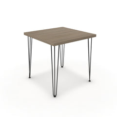 Étkezőasztal - Linga fekete lábbal - Szürke Vicenza tölgy, méret: 75x75