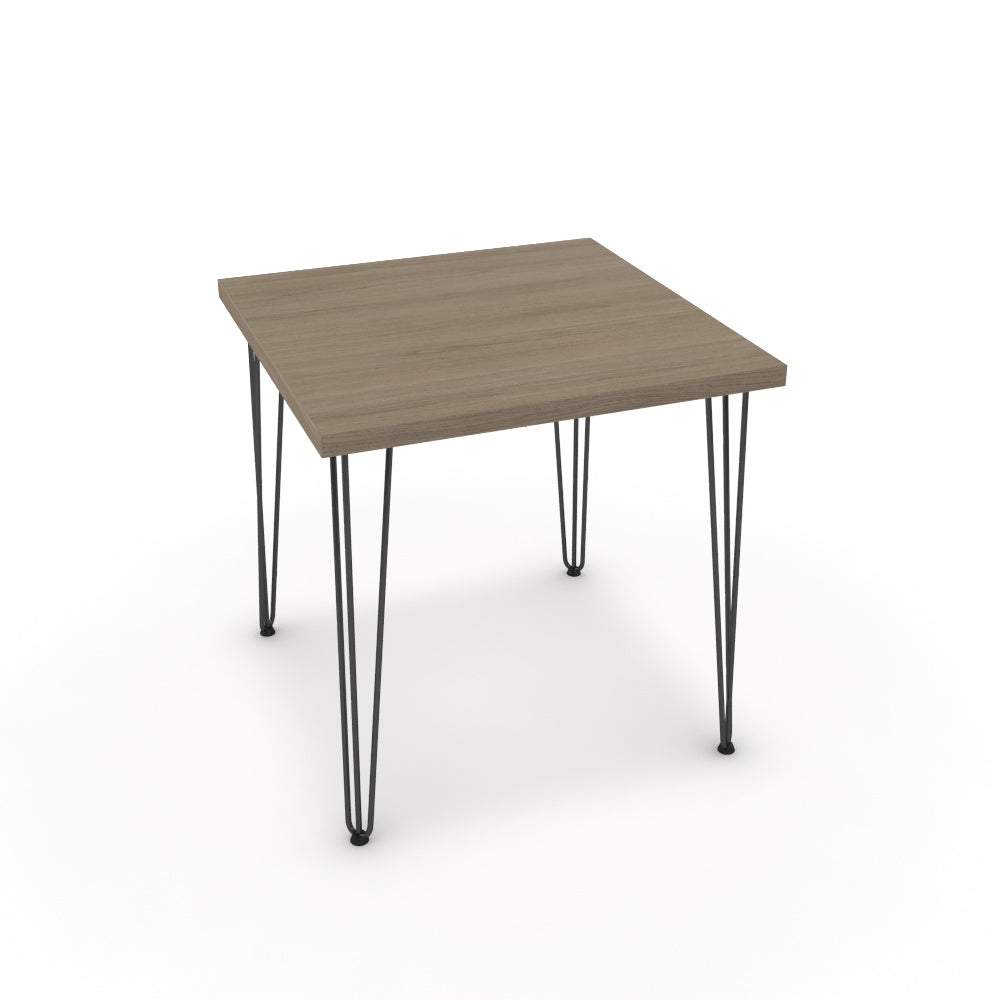 Étkezőasztal - Linga fekete lábbal - Szürke Vicenza tölgy, méret: 75x75