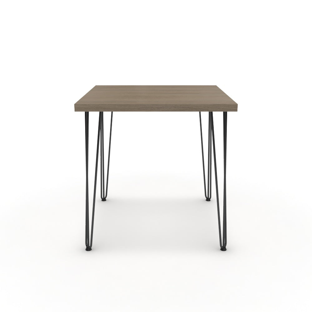 Étkezőasztal - Linga fekete lábbal - Szürke Vicenza tölgy, méret: 75x75