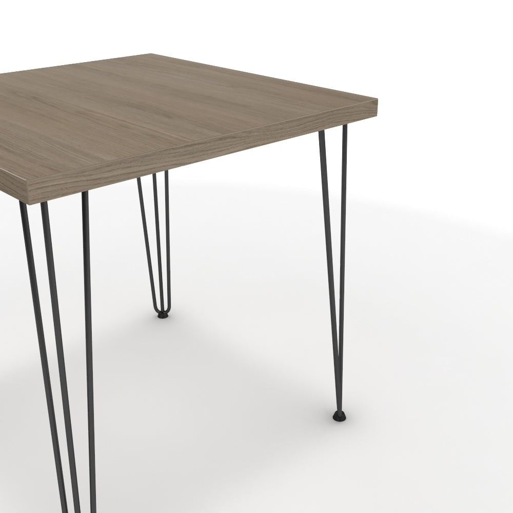 Étkezőasztal - Linga fekete lábbal - Szürke Vicenza tölgy, méret: 75x75