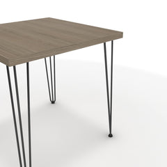 Étkezőasztal - Linga fekete lábbal - Szürke Vicenza tölgy, méret: 75x75