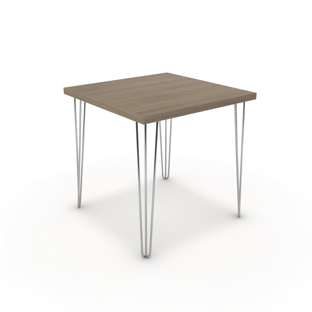 Étkezőasztal - Linga króm lábbal - Szürke Vicenza tölgy, méret: 75x75