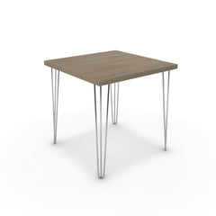 Étkezőasztal - Linga króm lábbal - Szürke Vicenza tölgy, méret: 75x75