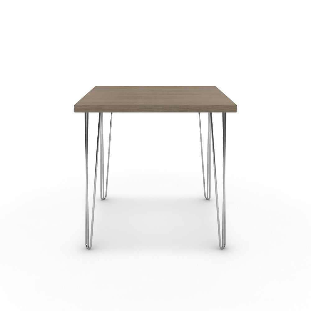 Étkezőasztal - Linga króm lábbal - Szürke Vicenza tölgy, méret: 75x75