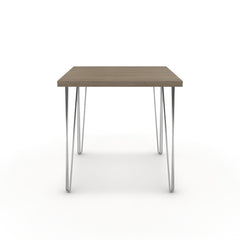 Étkezőasztal - Linga króm lábbal - Szürke Vicenza tölgy, méret: 75x75