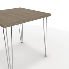 Étkezőasztal - Linga króm lábbal - Szürke Vicenza tölgy, méret: 75x75