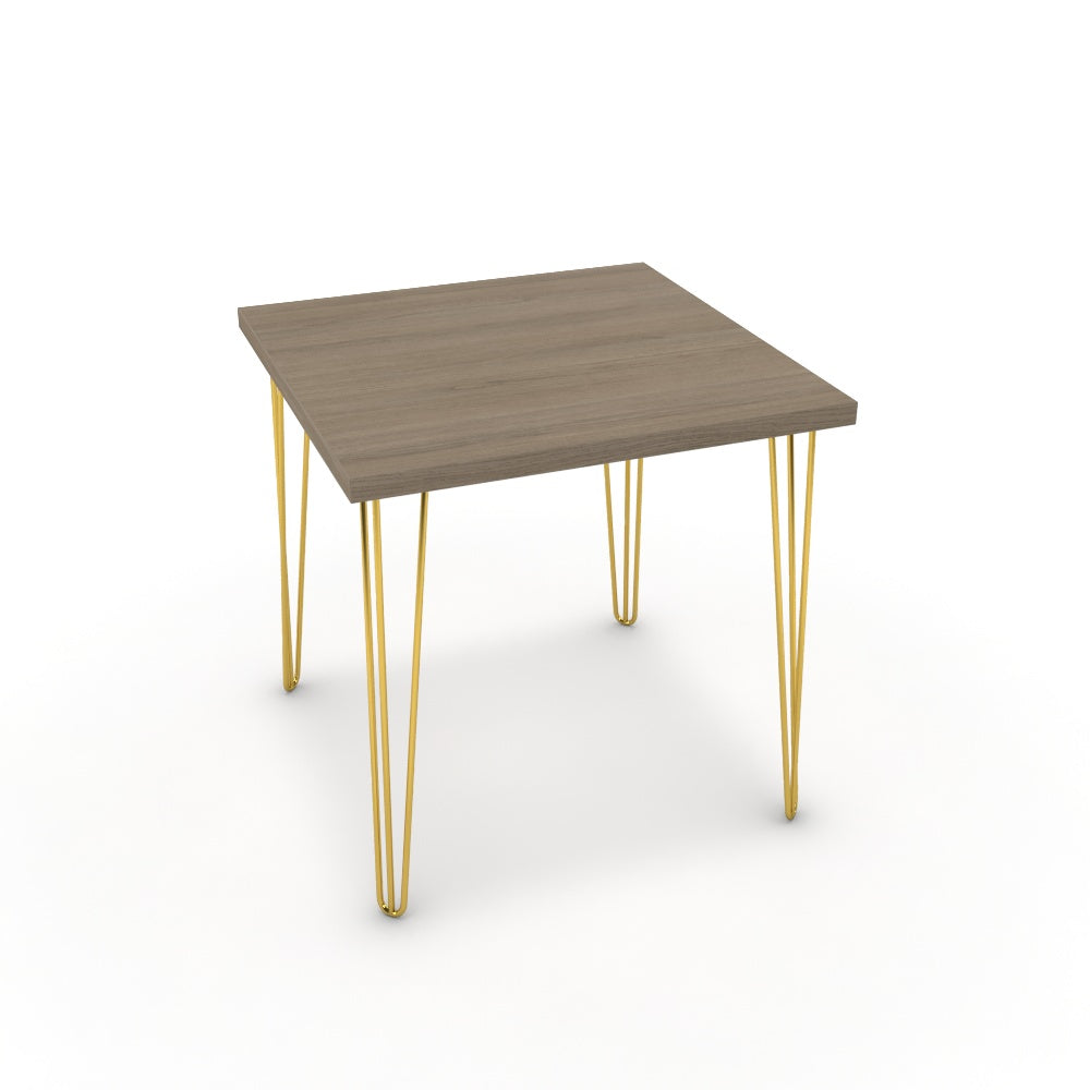 Étkezőasztal - Linga arany lábbal - Szürke Vicenza tölgy, méret: 75x75