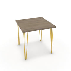 Étkezőasztal - Linga arany lábbal - Szürke Vicenza tölgy, méret: 75x75