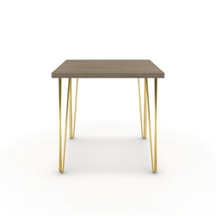Étkezőasztal - Linga arany lábbal - Szürke Vicenza tölgy, méret: 75x75