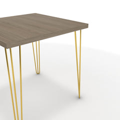 Étkezőasztal - Linga arany lábbal - Szürke Vicenza tölgy, méret: 75x75