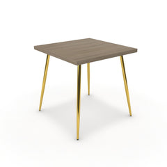 Étkezőasztal - Manu arany lábbal - Szürke Vicenza tölgy, méret: 75x75