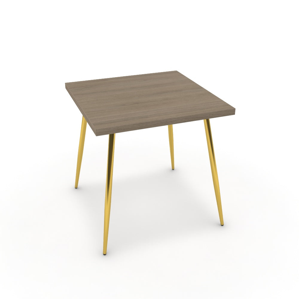 Étkezőasztal - Manu arany lábbal - Szürke Vicenza tölgy, méret: 75x75