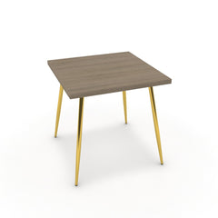 Étkezőasztal - Manu arany lábbal - Szürke Vicenza tölgy, méret: 75x75