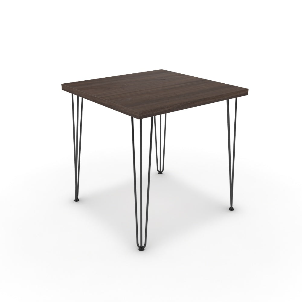Étkezőasztal - Linga fekete lábbal - Sötét rauna szil, méret: 75x75