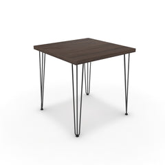Étkezőasztal - Linga fekete lábbal - Sötét rauna szil, méret: 75x75