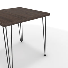 Étkezőasztal - Linga fekete lábbal - Sötét rauna szil, méret: 75x75