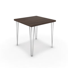 Étkezőasztal - Linga króm lábbal - Sötét rauna szil, méret: 75x75