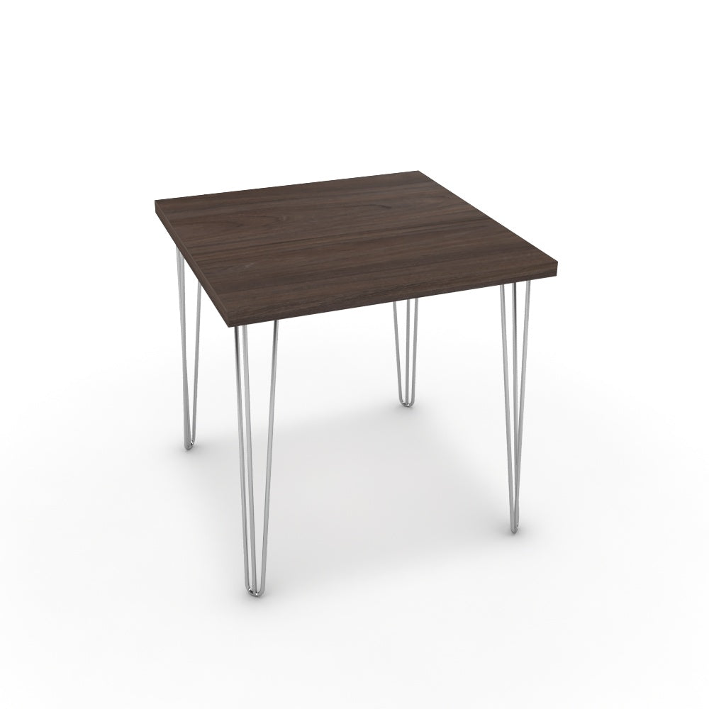 Étkezőasztal - Linga króm lábbal - Sötét rauna szil, méret: 75x75
