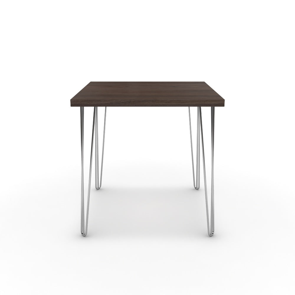 Étkezőasztal - Linga króm lábbal - Sötét rauna szil, méret: 75x75