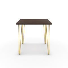 Étkezőasztal - Linga arany lábbal - Sötét rauna szil, méret: 75x75