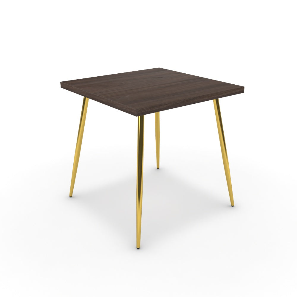 Étkezőasztal - Manu arany lábbal - Sötét rauna szil, méret: 75x75