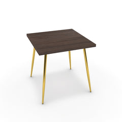 Étkezőasztal - Manu arany lábbal - Sötét rauna szil, méret: 75x75