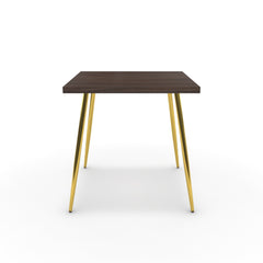 Étkezőasztal - Manu arany lábbal - Sötét rauna szil, méret: 75x75