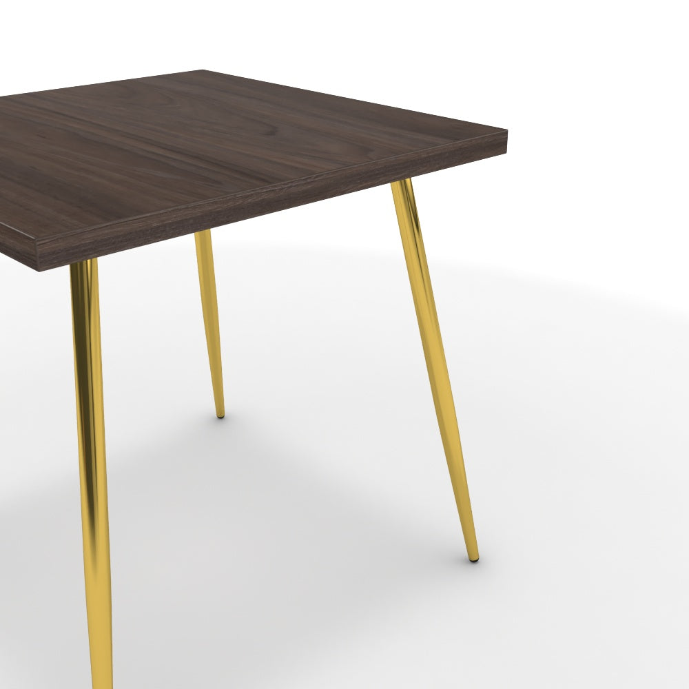 Étkezőasztal - Manu arany lábbal - Sötét rauna szil, méret: 75x75