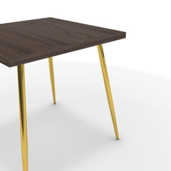Étkezőasztal - Manu arany lábbal - Sötét rauna szil, méret: 75x75