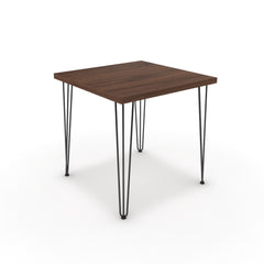 Étkezőasztal - Linga fekete lábbal - Mogyoró, méret: 75x75