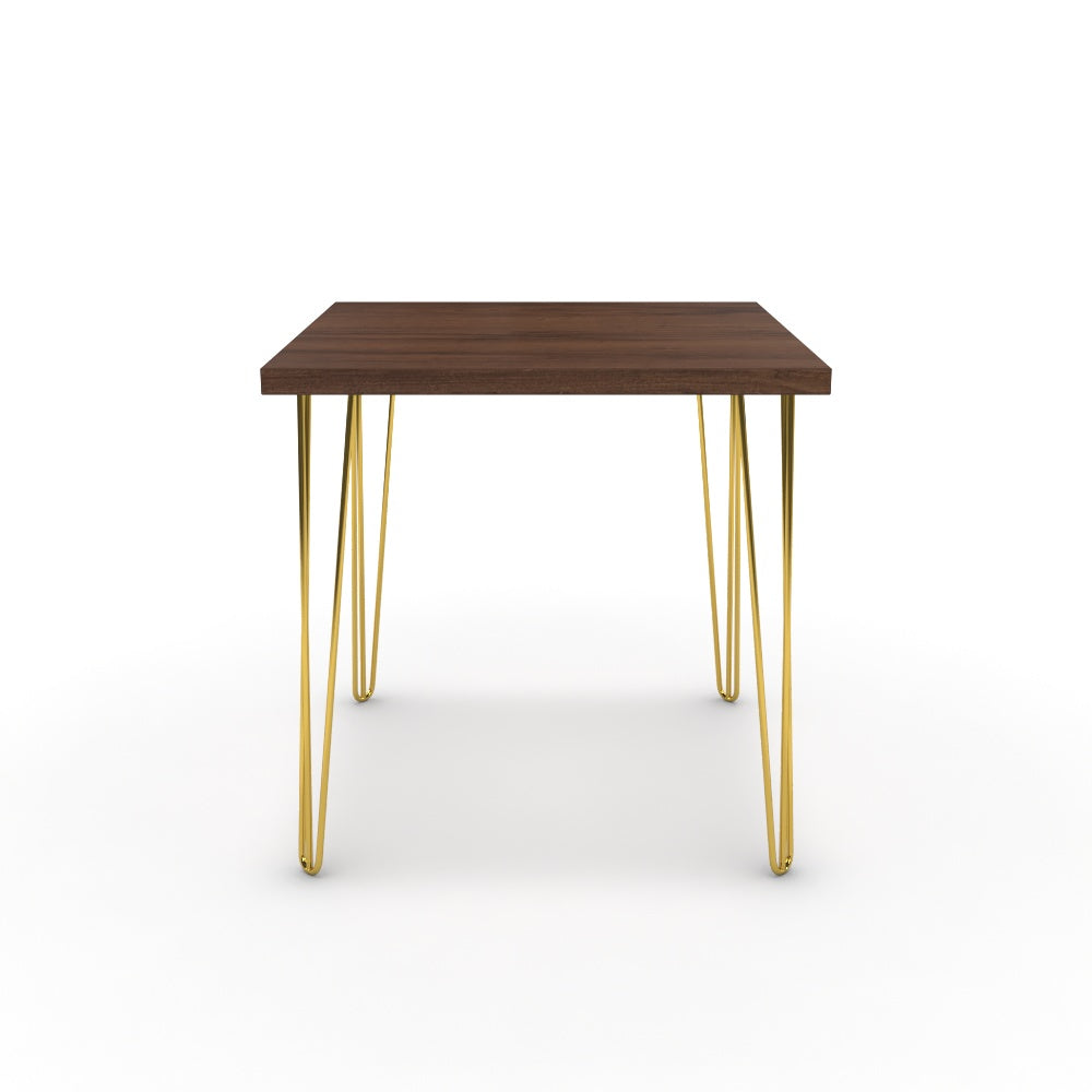 Étkezőasztal - Linga arany lábbal - Mogyoró, méret: 75x75