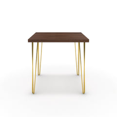 Étkezőasztal - Linga arany lábbal - Mogyoró, méret: 75x75