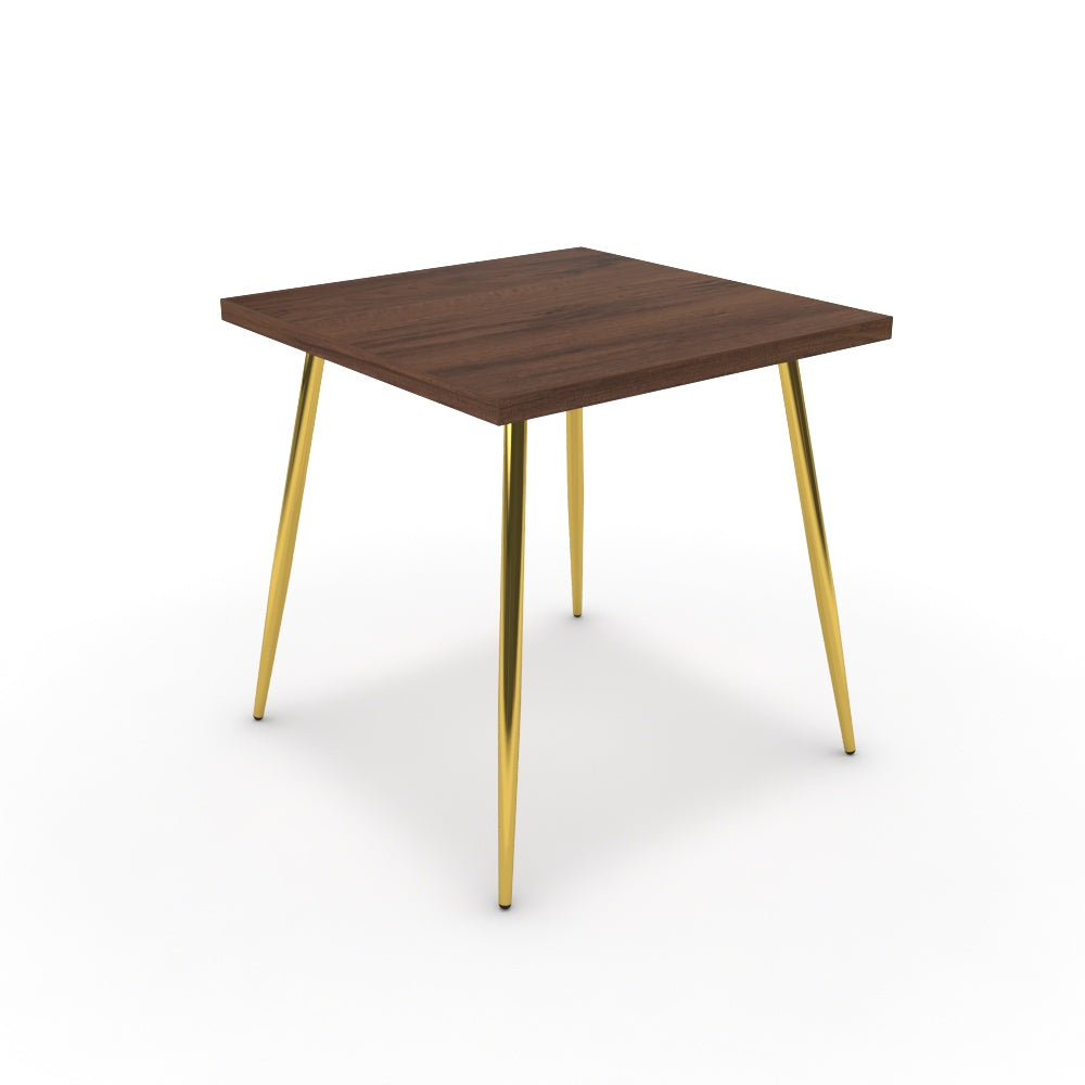 Étkezőasztal - Manu arany lábbal - Mogyoró, méret: 75x75