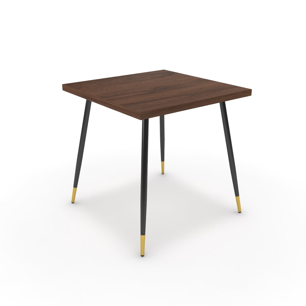 Étkezőasztal - Manu fekete és arany lábbal - Mogyoró, méret: 75x75