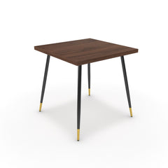 Étkezőasztal - Manu fekete és arany lábbal - Mogyoró, méret: 75x75