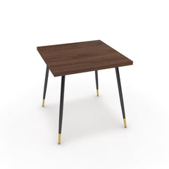 Étkezőasztal - Manu fekete és arany lábbal - Mogyoró, méret: 75x75