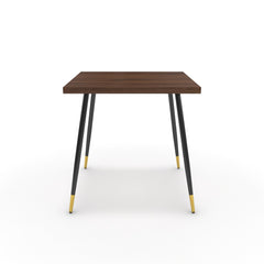 Étkezőasztal - Manu fekete és arany lábbal - Mogyoró, méret: 75x75