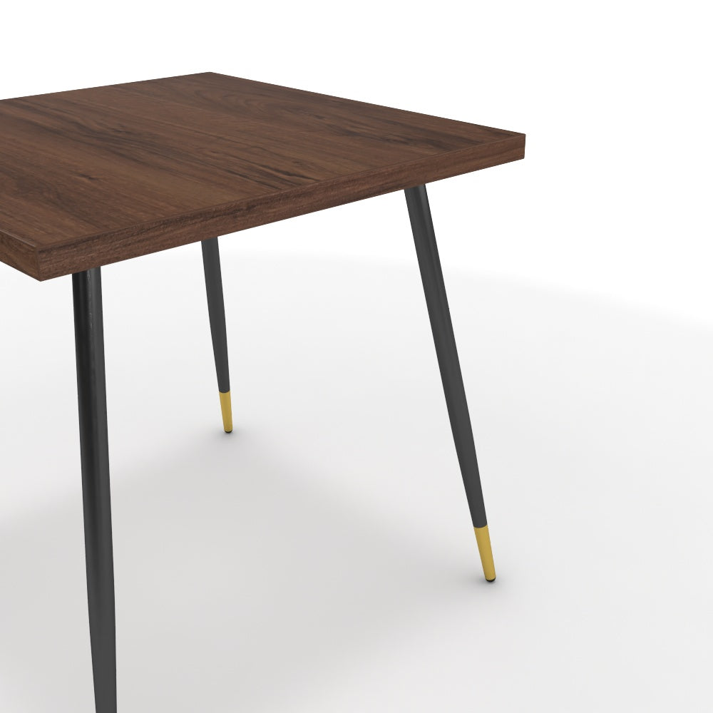 Étkezőasztal - Manu fekete és arany lábbal - Mogyoró, méret: 75x75