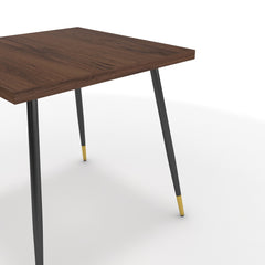 Étkezőasztal - Manu fekete és arany lábbal - Mogyoró, méret: 75x75