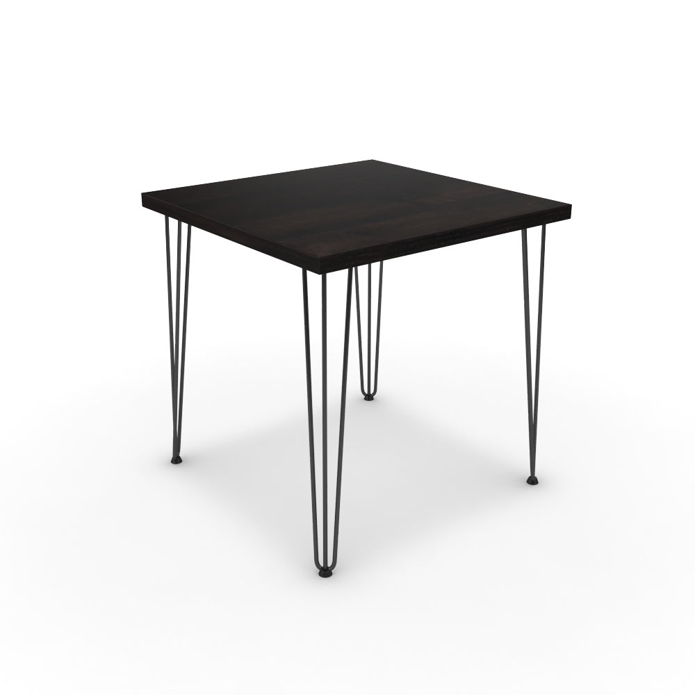 Étkezőasztal - Linga fekete lábbal - Füstölt dió, méret: 75x75