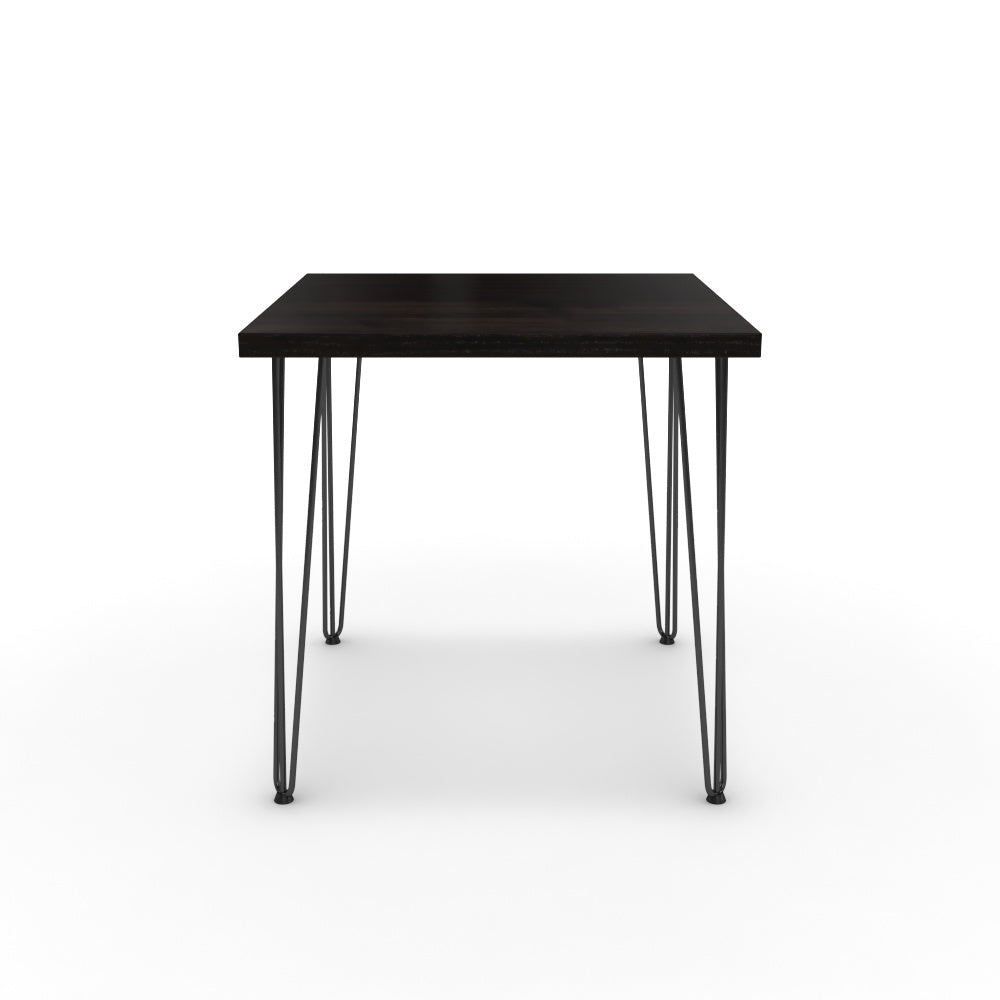 Étkezőasztal - Linga fekete lábbal - Füstölt dió, méret: 75x75