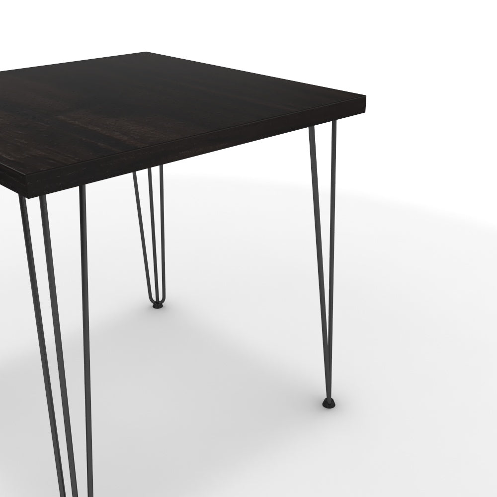 Étkezőasztal - Linga fekete lábbal - Füstölt dió, méret: 75x75