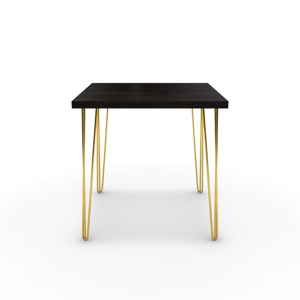 Étkezőasztal - Linga arany lábbal - Füstölt dió, méret: 75x75