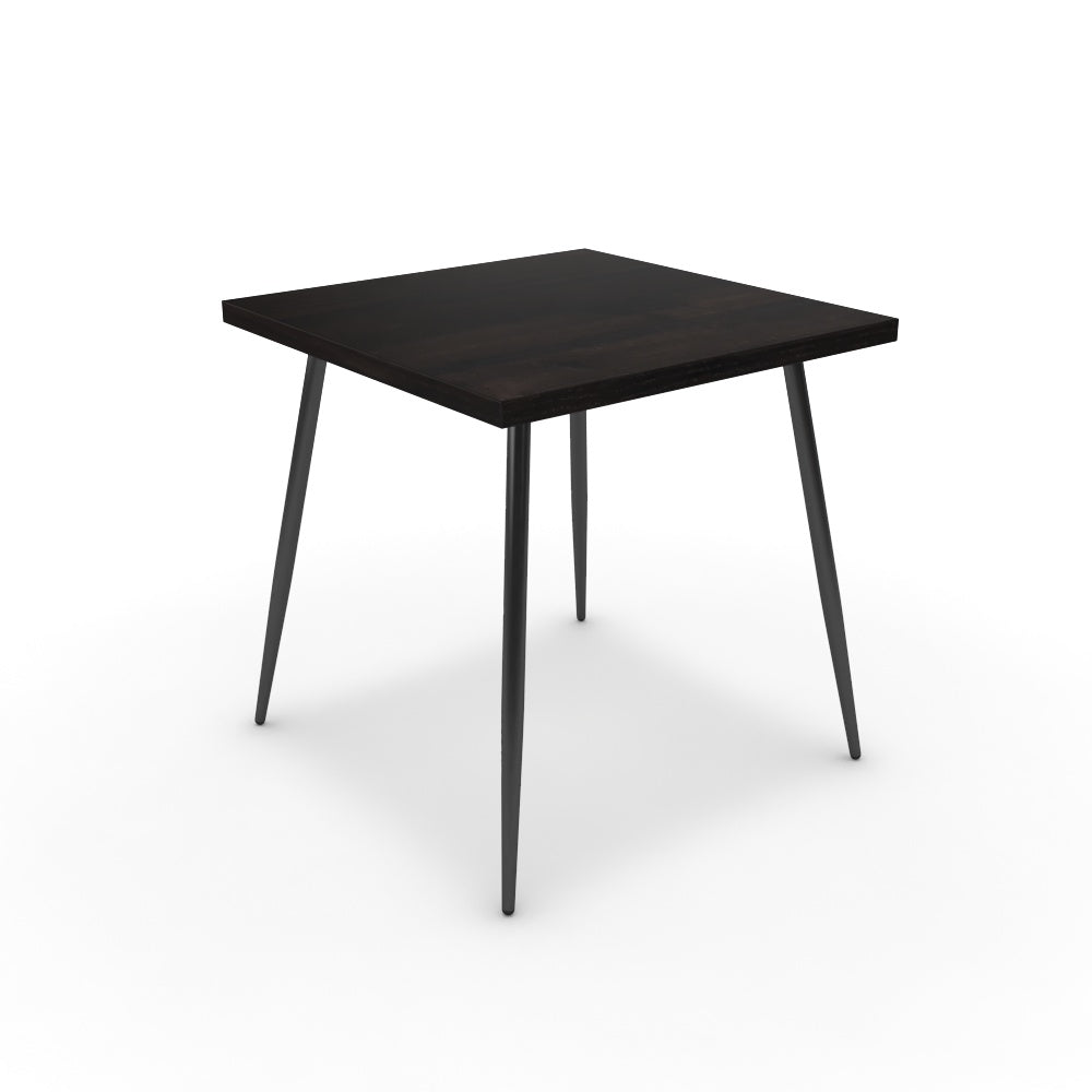 Étkezőasztal - Manu fekete lábbal - Füstölt dió, méret: 75x75