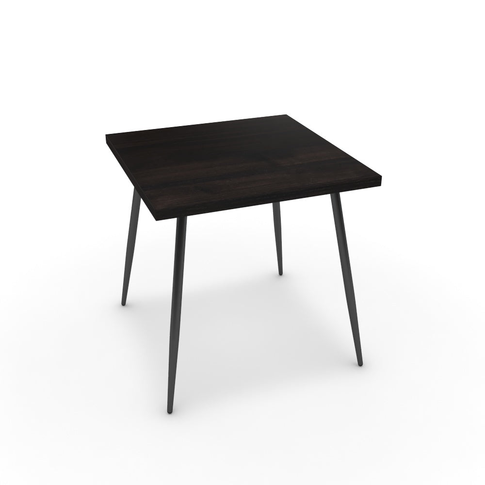 Étkezőasztal - Manu fekete lábbal - Füstölt dió, méret: 75x75